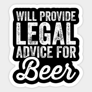 Will provide legal advice for beer Sticker